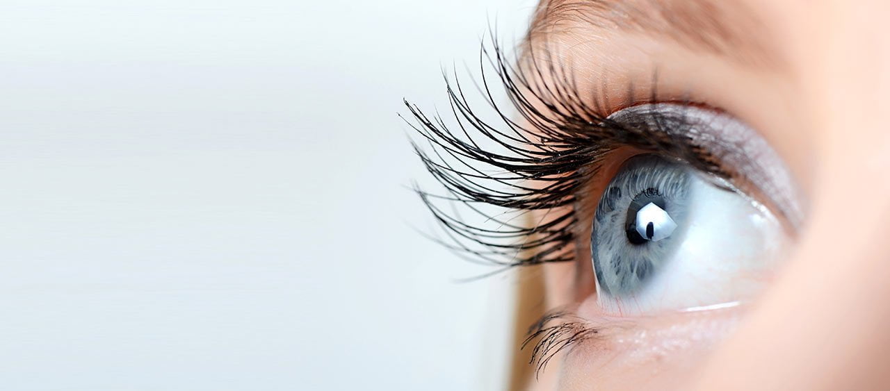 a close-up of a woman’s eye