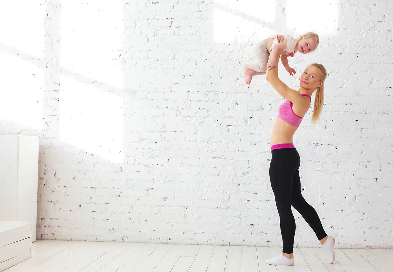 Fit mom and baby