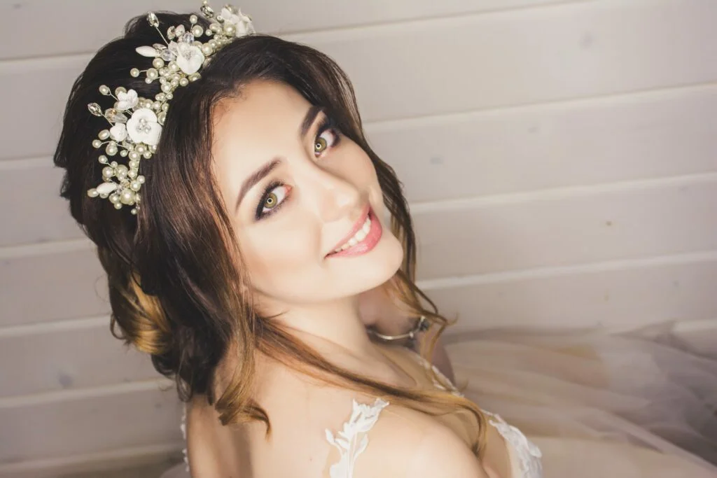 a bride smiles at the camera