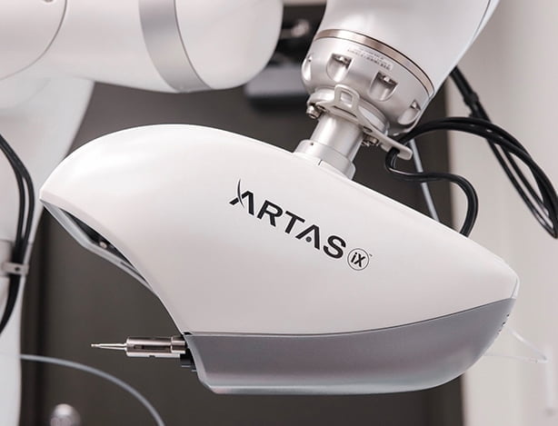 close up of artas machine