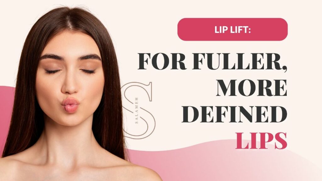 lip lift of a woman showing her pouty lips.