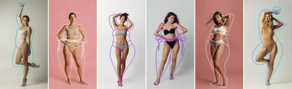 Four different body shapes in women and men [23]. (a) Four different